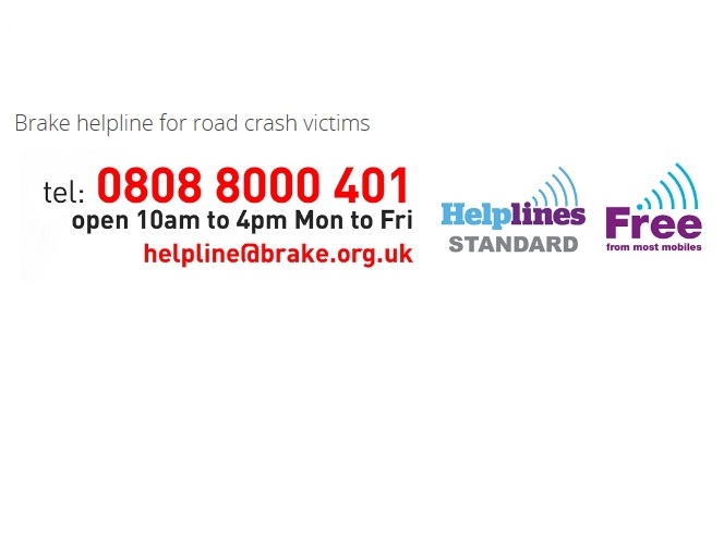 •	The National Road Victim Service helpline for road crash victims is open as usual on 0808 8000 401.  The service is open from 10am to 4pm, Monday to Friday