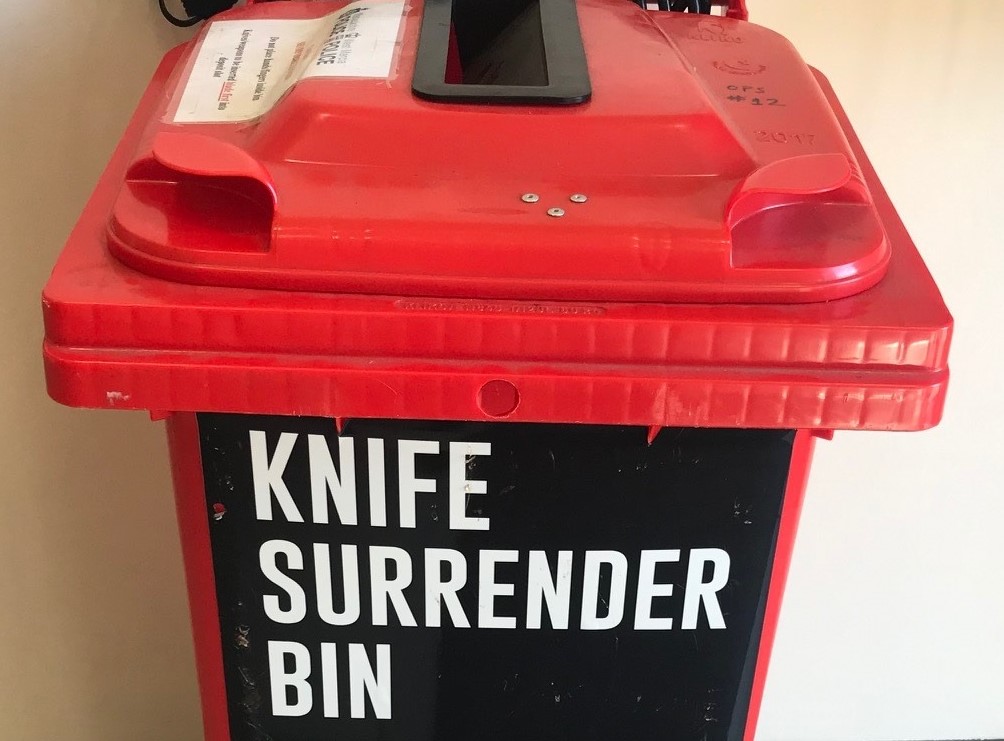 Knife surrender bin