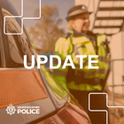 Update graphic showing a police vehicle and a PCSO
