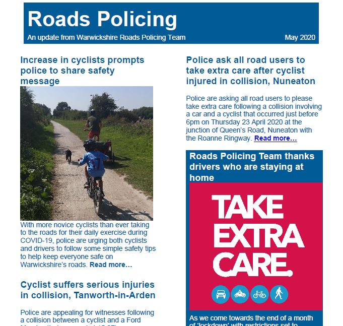 May Warwickshire Roads Policing Newsletter available now