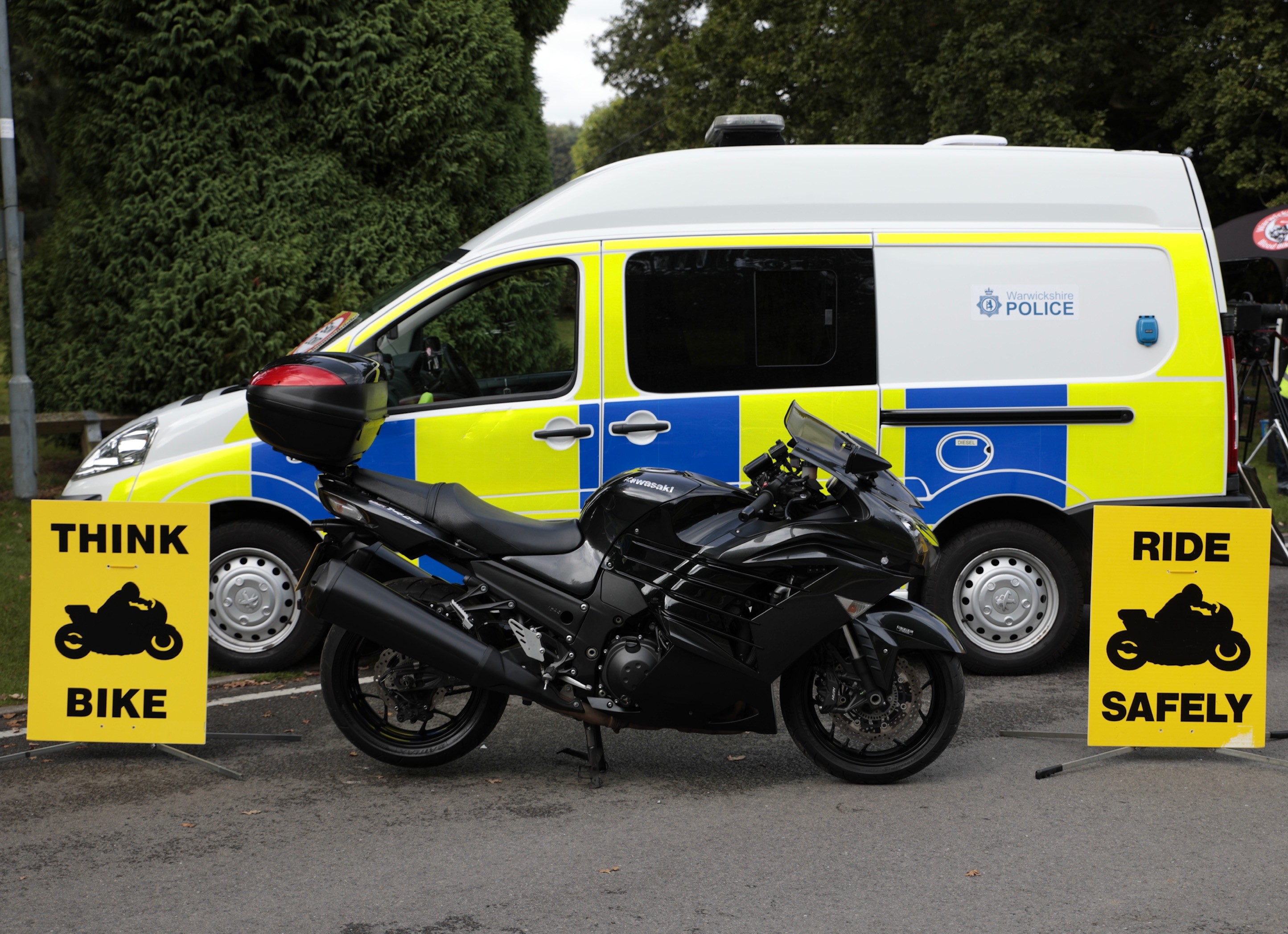New THINK BIKE and RIDE SAFELY signage aims to improve safety of motorcyclists using Warwickshire’s roads