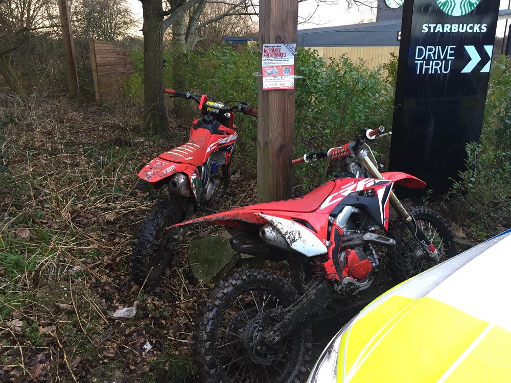 Police detain two and seize off road bikes following preplanned operation near Binley Woods