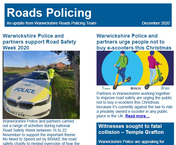 The December Roads Policing Newsletter is now available