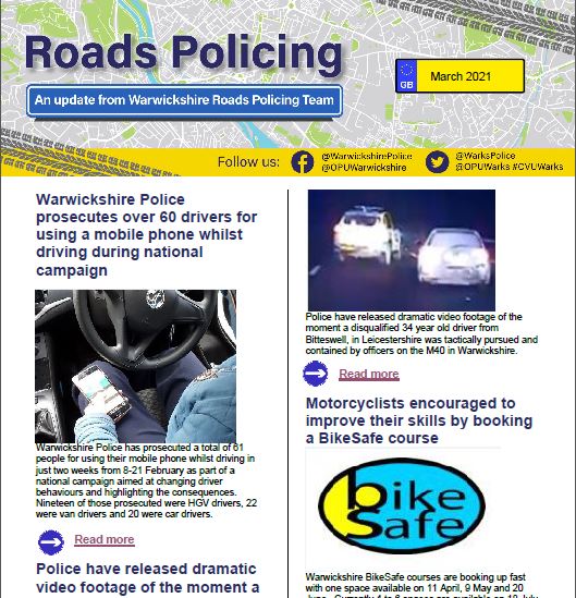 The March 2021 Roads Policing newsletter is available now